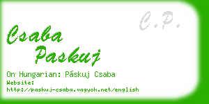 csaba paskuj business card