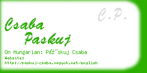 csaba paskuj business card